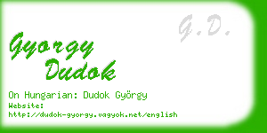 gyorgy dudok business card